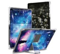 Qindaiwen Case for Samsung Galaxy Tab A9 8.7 inch, Slim Stand Protective Cover with Soft TPU Translucent Back Shell Cover for Samsung Galaxy Tab A9 2023, Galaxy Sky with Cat