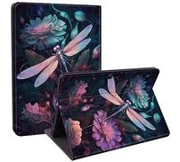 Qindaiwen Designed for 13 Inch Microsoft Surface Pro 8 (2021 Release), Lightweight Protective, Multiple Angle, PU Leather Slim Folio Stand Smart Cover with Auto Wake/Sleep, Dragonfly