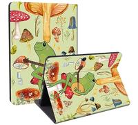 Qindaiwen Designed for Microsoft Surface Pro 11/10/9 Case, Lightweight Protective, Multiple Angle, PU Leather Slim Folio Stand Smart Cover with Auto Wake/Sleep, Mushroom Frog