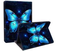 Qindaiwen Designed for Microsoft Surface Pro 11/10/9 Case, Lightweight Protective, Multiple Angle, PU Leather Slim Folio Stand Smart Cover with Auto Wake/Sleep, Starry Butterfly