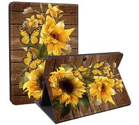 Qindaiwen Designed for Microsoft Surface Pro 11/10/9 Case, Lightweight Protective, Multiple Angle, PU Leather Slim Folio Stand Smart Cover with Auto Wake/Sleep, Sunflower