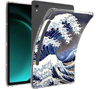 Qindaiwen Designed for Samsung Galaxy Tab S9 FE 5G Case 2023, Anti-Yellowing Transparent Soft TPU Silicone Shockproof Bumper Back Cover for Galaxy Tab S9 FE 10.9'', Death Tarot