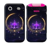 Qindaiwen for HMD Barbie Case with Tempered Glass Screen Protector, Heavy-Duty Dual-Layer Protection, Shockproof TPU + Hard PC Hybrid Cover for HMD Barbie 2024, Lotus Flower