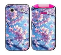 Qindaiwen for HMD Barbie Case with Tempered Glass Screen Protector, Heavy-Duty Dual-Layer Protection, Shockproof TPU + Hard PC Hybrid Cover for HMD Barbie 2024, Cherry Blossoms