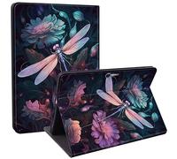 Qindaiwen for Microsoft Surface Pro 7 Case, Multiple Angle, PU Leather Slim Folio Stand Smart Cover for 12.3 Inch Surface Pro 7, Pro 6, Pro 5, Pro 4 with Auto Wake/Sleep, Dragonfly