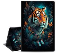 Qindaiwen iPad Pro 11 Case, Multiply Angled Folio Stand Cover, Auto Wake/Sleep, Tiger PU Leather