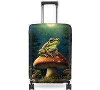 Qindaiwen Luggage Cover Elastic Washable Suitcase Cover Protector Anti-scratch Travel Luggage cover Fits 22-24 Inch Luggage, Eagle, Frog Mushroom, L (for 26-28 inch Luggage)