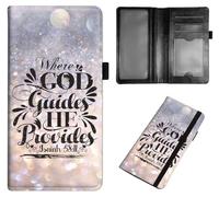 Qindaiwen PU Leather Checkbook Covers for Women, Check book holder for personal checks, checkbook wallet with RFID Blocking, Gift for Men Women, Horse, Glitter Bible