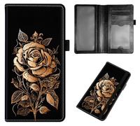 Qindaiwen PU Leather Checkbook Covers for Women, Check book holder for personal checks, checkbook wallet with RFID Blocking, Gift for Men Women, Horse, Golden Flower, Classic
