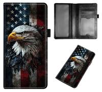 Qindaiwen PU Leather Checkbook Covers for Women, Check book holder for personal checks, checkbook wallet with RFID Blocking, Gift for Men Women, Horse, American Flag Eagle