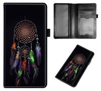 Qindaiwen PU Leather Checkbook Covers for Women, Check book holder for personal checks, checkbook wallet with RFID Blocking, Gift for Men Women, Horse, Dreamcatcher 02