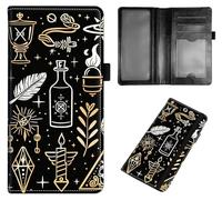 Qindaiwen PU Leather Checkbook Covers for Women, Check book holder for personal checks, checkbook wallet with RFID Blocking, Gift for Men Women, Horse, Various Icons, Modern