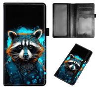 Qindaiwen PU Leather Checkbook Covers for Women, Check book holder for personal checks, checkbook wallet with RFID Blocking, Gift for Men Women, Horse, Raccoon