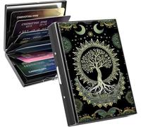 Qindaiwen RFID Blocking Stainless Steel Card Holder - Slim Metal Wallet with 6 Slots, Compact Card Wallet for Men & Women, Ideal for Credit, ID & Business Cards, Tree with Roots