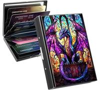 Qindaiwen RFID Blocking Stainless Steel Card Holder - Slim Metal Wallet with 6 Slots, Compact Card Wallet for Men & Women, Ideal for Credit, ID & Business Cards, Majestic Dragon