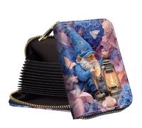 Qindaiwen Slim Zipper Card Wallet for Women - RFID Blocking Mini Wallet, PU Leather Small Credit Card Holder & Coin Pocket, Travel-Friendly Card Organizer, Enchanted Cave, Zipper Card Wallet