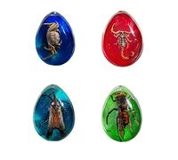 Qing Hui 1pcs Color Amber Fossil with Insects Samples Stones Resin Amber Butterfly Insect Stone Beautiful Pendant Necklace Baltic Amber (Random Pattern)