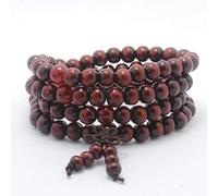 Qing Hui 8mm*108pcs Mala Bracelet Necklace Men's Women's Tibetan Buddhist Buddha Meditation Prayer Bead Prayer Buddha Mala Chinese Knot Red