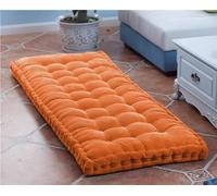 qing yun 8cm Thick Velvet Bench Cushion 2/3 Seater 100/120cm,Fluffy Garden Bench Seat Cushions Pad Floor Sofa Mattress for Home Patio Swing (150x50cm,Orange)