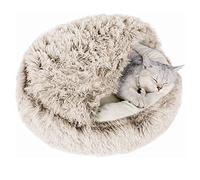 qing yun Cat Cave Bed,Fluffy Cat Hideaway Sleeping Bag,Cozy Plush Warm Pet Dog Cave Bed Anxiety Relief Cat Igloo Bed for Indoor Cats (35cm,Brown)