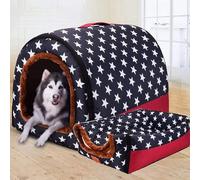 qing yun Extra Large Dog House Kennel XL XXL Warm Dog Bed,Jumbo Dog Bed Anxiety Relief Calming Dog Kennel Cat Cave Igloo Indoor Outdoor Washable (3XL-105 * 80 * 78cm,A)