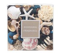 Qingbei Rina Blue Pot pourri,Ocean Scented Dried Flowers with Seashell,400g | 5ml Fragrance Oil,Long-Lasting, Flameless Home Fragrance, Natural Botanical Blend,Bathroom Table Decor