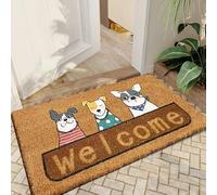 Qingbei Rina Front Door Mat Outdoor With Dog,40x70cm,Coir