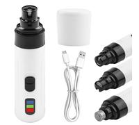 QingCming Silent Dog Nail Grinders Groom Pro Kit, Cordless Electric Nail Clippers for Dogs, USB Rechargeable Diamond Bit Nail File for Claws, Safe & Quiet Pet Nail Trimmer for Dogs and Cats