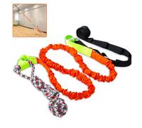 QINGFANGLI Outdoor Bungee Tug Toy,Dog Toy Hanging, Interactive Exercise Play Cord & Tether with Chew Rope Toy for Large Breed Puppies & Small Dog adult (Orange)