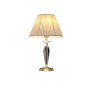 QINGGANG-0224 Bedside Lamps Traditional Ornate Style Table Lamps High Cut Glass Crystal Table Lamps Decoration Living Room Bedroom House Nightstand Home for Reading(Champagne Color,Push Button)