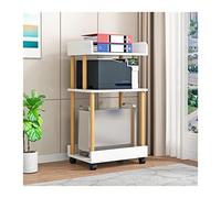 QINGGANG-0224 computer tower stand 2/3/4-Tier Movable PC Tower Stand with Storage, Rolling Floor-Standing Printer Host Shelf with Caster Wheels for Home Office(3-tier)
