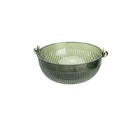 QINGGANG-0224 Decorative Centerpiece Fruit Plate Material Round Double Water Filter Decorative Household Dishwasher Snack Candy(Green)