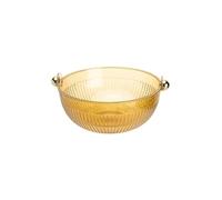 QINGGANG-0224 Decorative Centerpiece Fruit Plate Material Round Double Water Filter Decorative Household Dishwasher Snack Candy(Yellow)