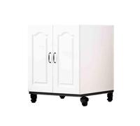QINGGANG-0224 desk shelf organiser Copier Cabinet Floor Ceiling Office Cabinet Under Desk Placement Cabinet Movable Simple Modern Printer Storage Bracket(White)