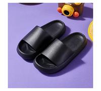 QINGGANG-0224 slipper Home With Thick Bottom Slippers Female Summer Couple Indoor Home Sandals Bathroom Bathing Soft Bottom Toe Shoes Male Shower Bathing Sliders Slipper(Black,40/41)