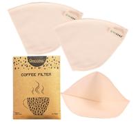 QINGGENG 3 Pack Reusable Fabric Coffee Filters Size 4, Pro Quality Organic Cotton Coffee Filters, Sustainable and Washable