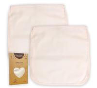 QINGGENG Organic Cotton Nut Milk Bag, Reusable Strainer Bag for Almond and Oat Milk, Juice, Yogurt, Sturdy Straining Bag 30 x 30 cm, Pack of 2