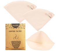 QINGGENG Reusable Fabric Coffee Filters Size 2, Pro Quality Organic Cotton Coffee Filters, Sustainable and 100% Plastic Free, 3 Pack