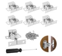 QINGHEC 10 Pcs Roller Catch Cupboard Cabinet Door Latch Twin Double Catches, Double Roller Door Catch with Screw, Strong Hold Kitchen Cabinet Door Catches for Cupboards Closet Wardrobe-Silver