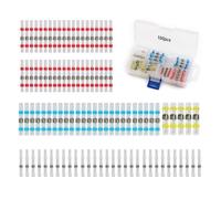 QINGHEC 100 Pcs Solder Seal Wire Connectors, Waterproof Heat Shrink Electrical Connectors, 2:1 Wire Solder Connectors, Automotive Butt Connectors for Marine Insulated Butt, 26-10 AWG