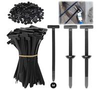 QINGHEC 200 Pcs Nylon Universal Cable Tie Buckle, Nylon Zip Tie Holders, Zip Tie Clips, Self-Locking UV-Resistant Plastic Cable Ties for Car Mount Repair Quick Fixation