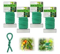 QINGHEC 4 Pcs Garden Wire Ties, 3mm x 8m, Soft Plant Wires, Soft Green Twist Wire Ties for Garden Climbing Plants Tomatoes Shrubs Vines Flowers