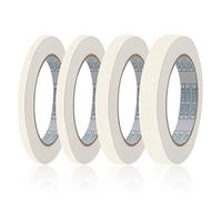 QINGHEC 4 Rolls White Masking Tape, Low Tack Masking Tape 5mm/8mm/12mm/15mm Wide X 55 Yard, Decorating Tape, Thin Masking Tape, Painters Tape for Artists Painting Decorating Automotive DIY Crafts
