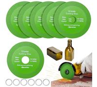 QINGHEC 6PCS Glass Cutting Disc 100mm Porcelain Cutting Disc Grinder Blades Cutting Discs for Angle Grinder Super Thin Diamond Saw Blade for Glass Tiles Ceramics Crystal Jade Wine Bottles