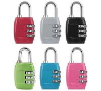 QINGHEC Suitcase Locks Combination,6 Pcs Luggage Padlocks Combination,3-Digit Colourful Suitcase Locks,Rust-Proof Small Padlocks with Code, Luggage Combination Padlocks for suitcases Locker Backpack