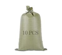 QINGJIE 10 x Green Unfilled Woven Polypropylene Sandbags for Flood Defence. UV and Rot Proof(Size:50 x 80cm/19.7" W x 31.5" H,Color:Green)