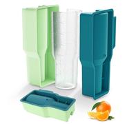QINGLANG 2 PCS Ice Cube Tray for Tumbler Silicone Tumbler Ice Mold with Lid Slow Melting Ice Cube Maker Easy Release Ice Cube Molds Creative Ice Mold for Cola Juice Coffee Bar Wine Whiskey(Green)