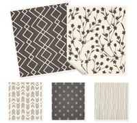 QINGLANG 5/6Pcs Swedish Dishcloth Reusable Cleaning Cloths 100% Biodegradable & Compostable Eco Friendly Kitchen Dish Towels Soft Cellulose Wooden Fiber Kitchen Sponge Dish Cloth for Washing Up(5Pcs)