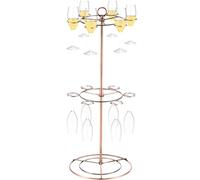 QINGLANG Cocktail Tree Stand Beverage Tower Metal Iron Champagne Tower for Wine Tasting Party Wedding, Bar Smooth Drinks Tower for Drinks Champagne Tower Wine Glass Holder (Double Deck)