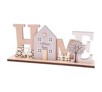 QINGLANG Home Standing Plaque for Gift & Decor Wooden Family Desktop Ornament with House Tree Rustic and Modern Family Decoration for Home & Office